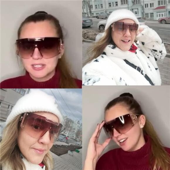 One Piece Oversized Sunglasses for Men Women Big Shades Wrap Shield Sunglasses